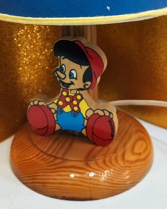 Pinocchio Lampada  legno artigianale cm 27