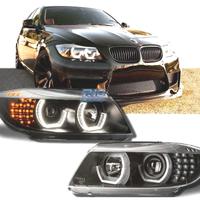 FARI BMW E90 E91 05-08 ANGEL EYES LED 3D FONDO NER