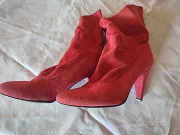 stivaletti estivi in camoscio rossi 