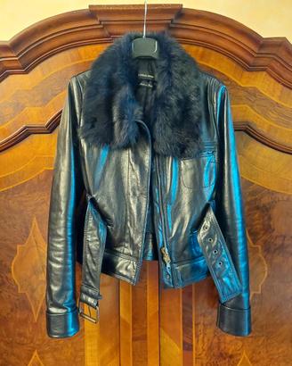 GIUBBINO IN PELLE CON COLLO IN VOLPE