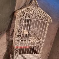 Antica grande gabbia ferro battuto 1.10x60