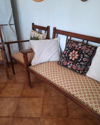 set divanetto e 2 sedie vintage