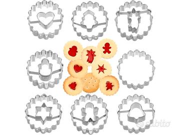 Set di 8 Formine/Stampi per Biscotti acciaio inox