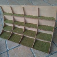 Espositore vintage legno teca rack 1980s figure