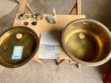 Vasche puro ottone ad incasso complete.