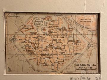 Pianta città Reggio Emilia 1914 scala 1:13000