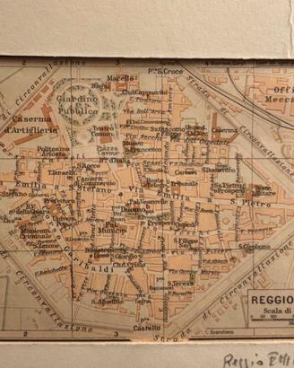 Pianta città Reggio Emilia 1914 scala 1:13000