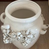 Vaso piante laccato bianco