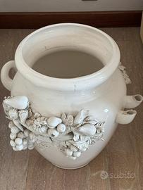 Vaso piante laccato bianco