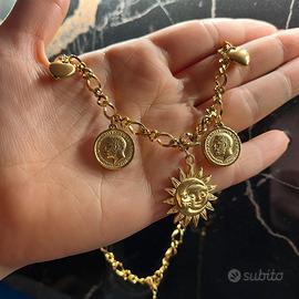 Collana ‘70years’ multi charm inox placcata oro