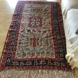 TAPPETO  KILIM TURCO misto lana e seta -185 x110