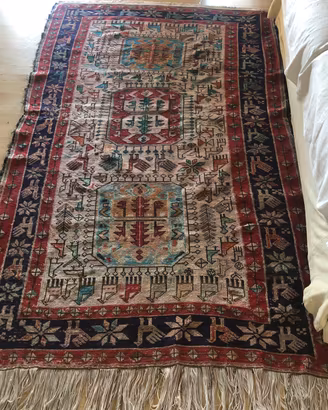 TAPPETO  KILIM TURCO misto lana e seta -185 x110