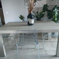 Tavolo soggiorno moderno Olmo colore perlato
