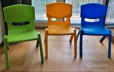 🪑 Sedie bambini impilabili (set 3) – salvaspazio