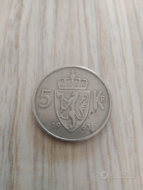 Moneta 5 corone norvegia