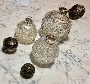 Trittico flaconi da toilette inglesi