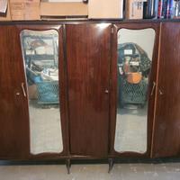 Armadio vintage 1950 5 ante con 2 specchi