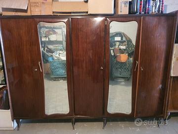 Armadio vintage 1950 5 ante con 2 specchi