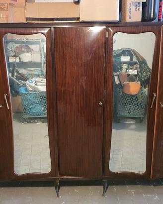 Armadio vintage 1950 5 ante con 2 specchi