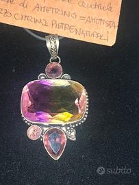Collana/pendente  quarzo ametrino