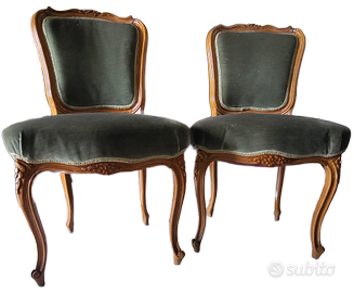 Coppia di sedie artigianali stile Luigi XIV