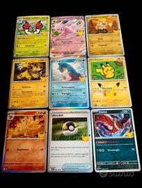 10 CARTE POKÉMON 30 ANNIVERSARIO 