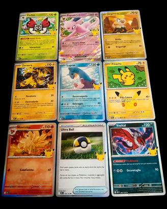 10 CARTE POKÉMON 30 ANNIVERSARIO 