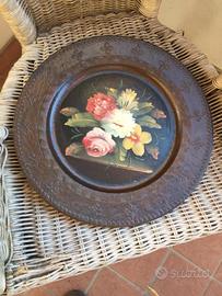 Vassoio tondo dipinto