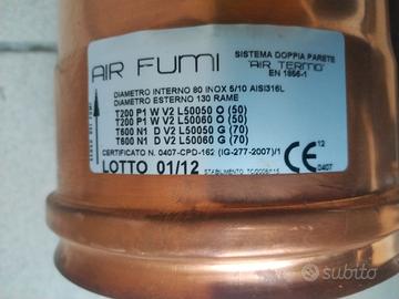 Tubo da 1 metro  acciaio inox 80/130 coibentato 