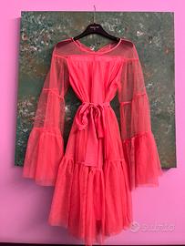 Abito Twinset in tulle corallo