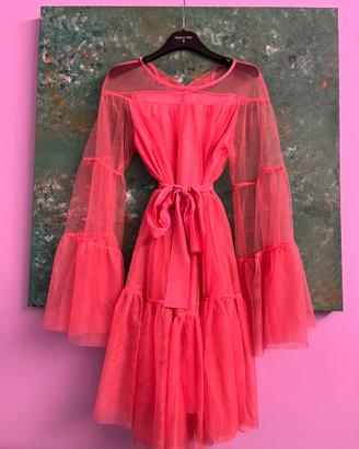 Abito Twinset in tulle corallo