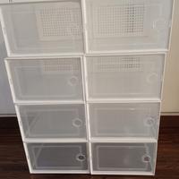 8 scatole per stoccaggio scarpe - trasparente