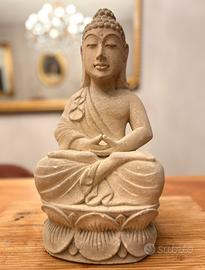Statua Buddha di pietra in Meditazione H 43cm