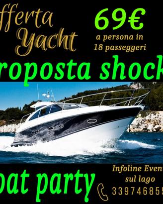 Feste in barca yacht lago maggiore, lago di como