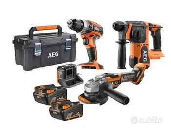 KIT AEG TRAPANO TASSELLATORE E SMERIGLIATRICE