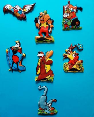 7 figurine plasteco formaggino Mio anni '70