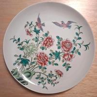 Antico piatto cinese, porcellana, dipinto a mano