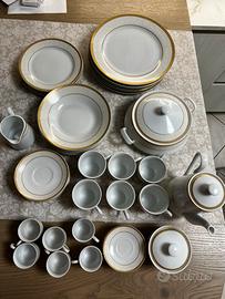 Set 48 pezzi porcellana doppio rigo oro