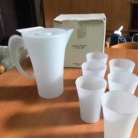 Caraffa Guzzini in plastica con 6 bicchieri
