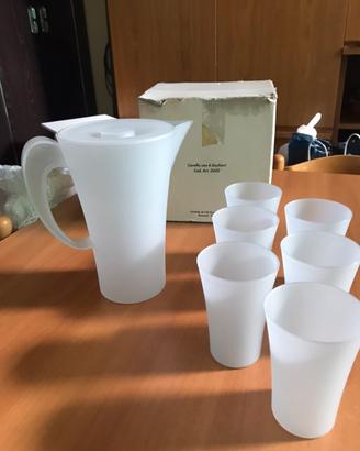 Caraffa Guzzini in plastica con 6 bicchieri