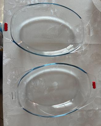 Coppia di Pirofile Ovali PYREX in Vetro Borosilica