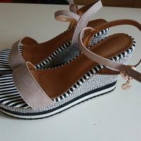 Sandali zeppa alta vera pelle Paciotti