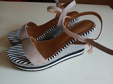 Sandali zeppa alta vera pelle Paciotti