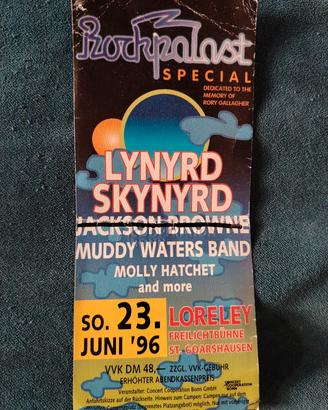 biglietto concerto autografato lynyrd skynyrd 
