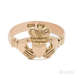 Anello Claddagh realizzato in oro rosa 9kt