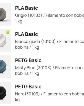 4 Filamenti Bambu Lab Nuovi