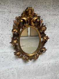 SPECCHIO ANTICO STILE BAROCCO OVALE DORATO  DESIGN
