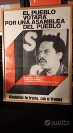 Poster politico vintage in cornice carlos nunez