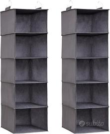 Set di 2 organizer sospesi per armadio
