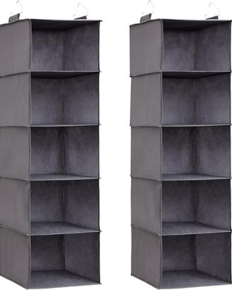 Set di 2 organizer sospesi per armadio